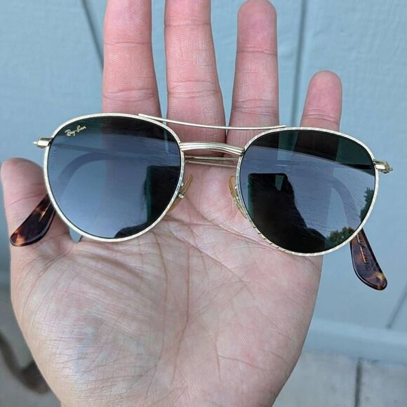 1940s Ray-Ban B&L Retro Round Aviator Gold Plated Sunglasses. W1754 - Picture 3 of 8
